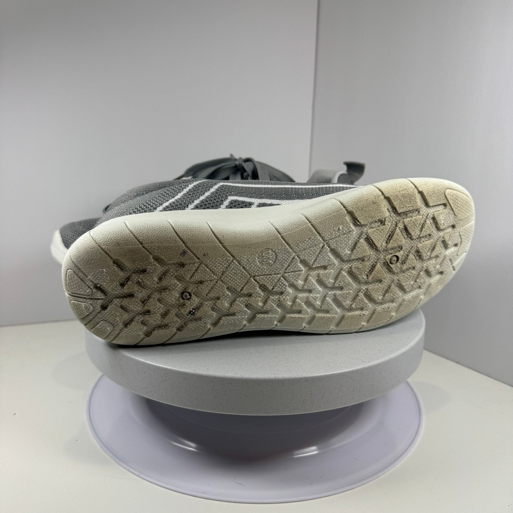 Womens Grey Knit Athletic Shoes Lace Up Comfort Sneakers Size 9M - Picture 9 of 9